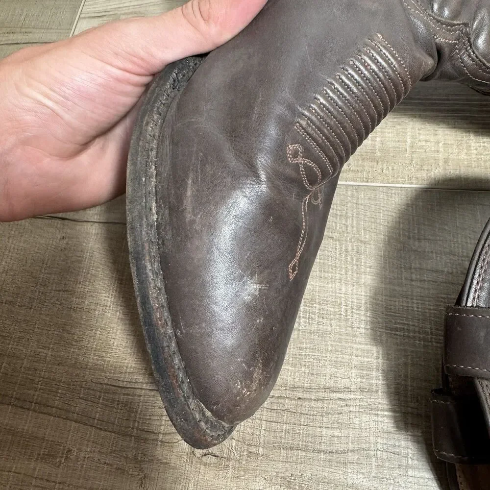 Tony Lama Men's 11 D Brown Leather Western Cowboy Boots Handcrafted Made in USA